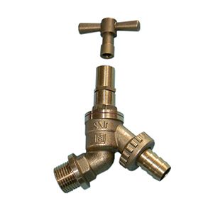 1/2" Bib Tap DZR (Lockshield BS1010) c/w check valve 9071