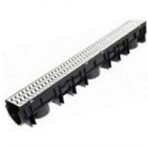 A15 HDPE Channel Drain x 1mtr length (Galvanised Grating)
