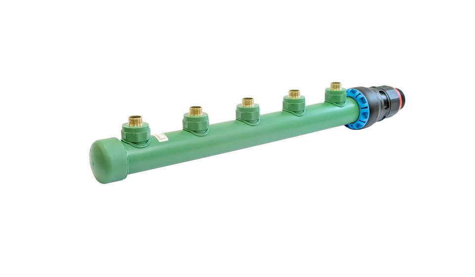Multiport End Supply Manifold 130mm centres PL3525